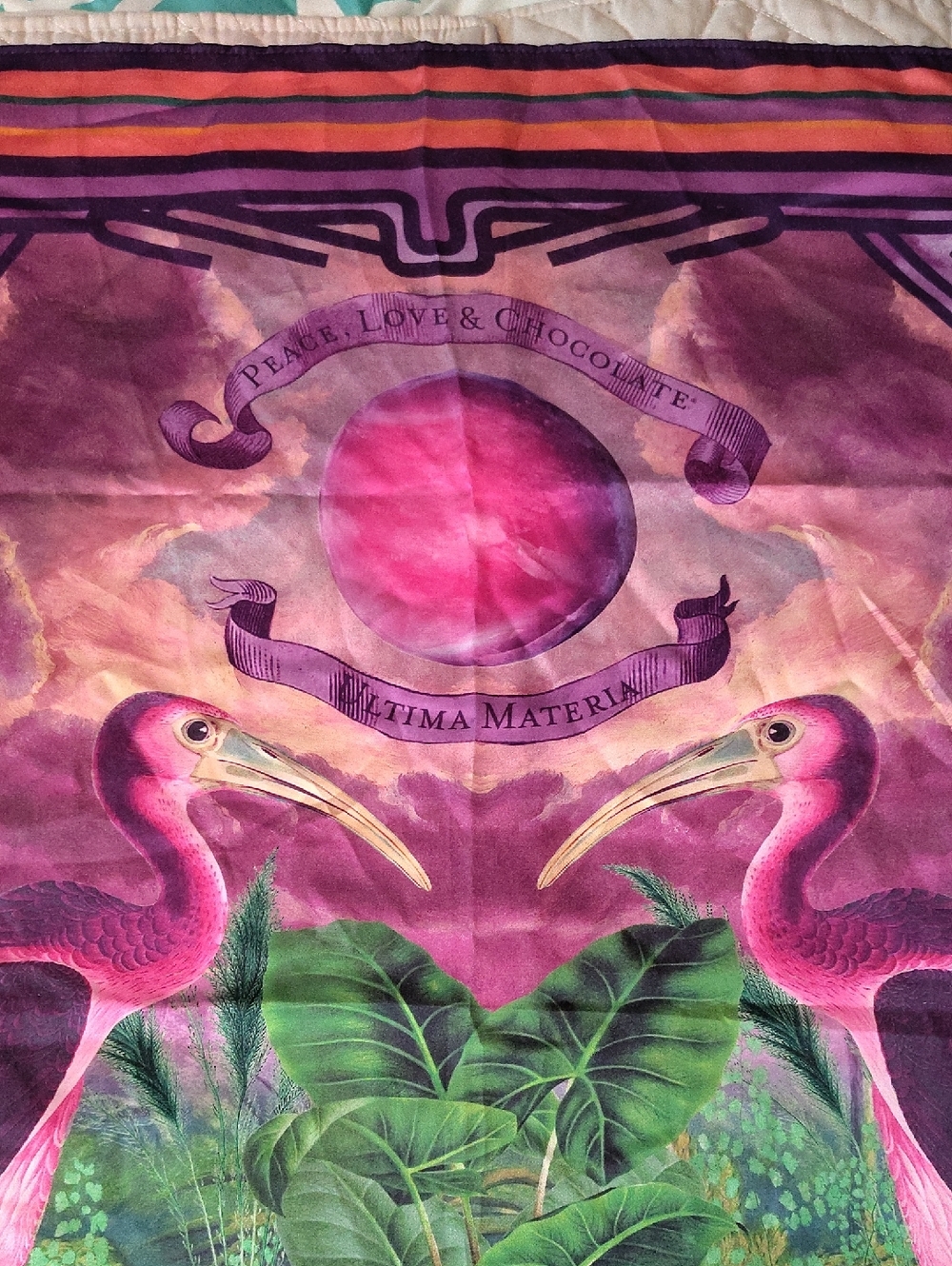 Vosges Haut-Chocolat Pink Tropical Bird Silk Limited Edition Collab 2022 Scarf - Picture 5 of 8